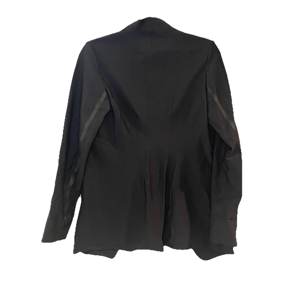 Athleta Black Stellar Blazer Jacket Open Front Notch Collar Zip Pockets ST TALL - Picture 3 of 7